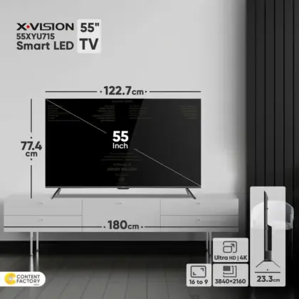 تلویزیون 55 اینچ led ایکس ویژن مدل xlu715